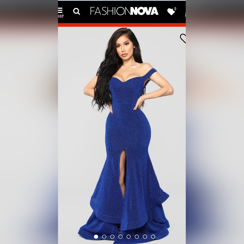 Beautiful Royal Blue Shimmery gown with front split size XL